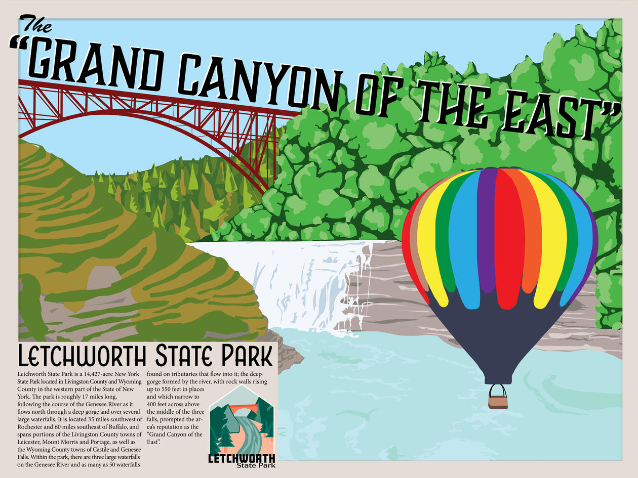 An attempt at designing a postcard for a state park.